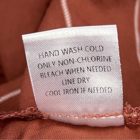 Medium Sweet Claire Salmon Mauve White Striped Top 3/4 Sleeve Textured - Picture 15 of 15